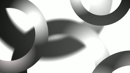 White and black glowing gradient torus rings, poster banner background 