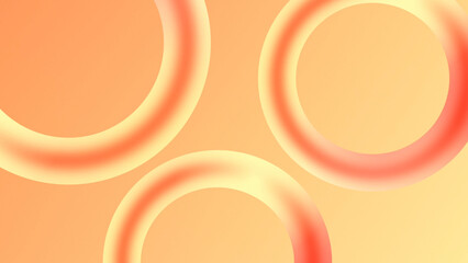 Yellow orange glowing gradient torus rings, poster banner background 