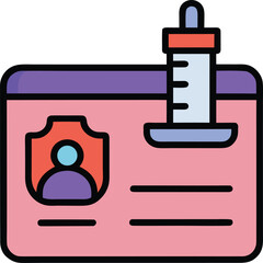 Vaccine Card Icon with Cat Illustration for Health and Safety