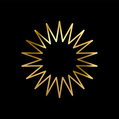 Outline Gold Star icon. Holiday stars line art