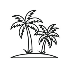 palm-trees-out-line-vector-icon-on-white-backgroun.eps