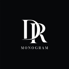 DR Linked Monogram lettering design