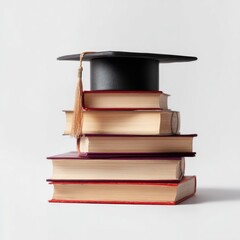 Graduation cap atop a stack of books (1)