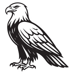 Obraz premium Geometric line art eagle with stylized feather patterns