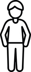 Standing person outline icon, simple stick figure style, ui symbol