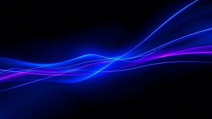 Vibrant blue and purple light trails swirling in a dark space, creating a futuristic and abstract atmosphere.