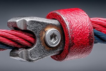 close up of a red rope