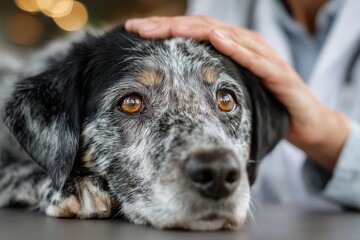 portrait of a man holding a dog