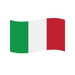 Vector flat Italian flag isolated on white background