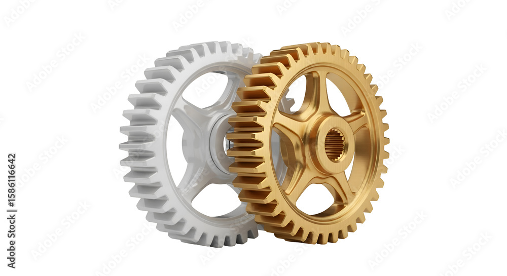 Poster gears interlock seamlessly: a transparent background 3d model