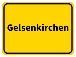 Illustration of a city entrance sign of the city of Gelsenkirchen