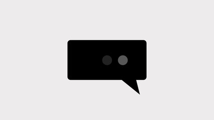 Simple black speech bubble icon representing digital communication and messaging