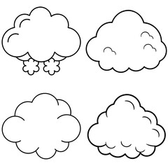 Fototapeta premium Snow Cloud Icon Coloring Page – Winter Weather Outline for Kids and Seasonal Fun