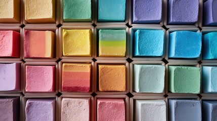 Fototapeta premium Colorful Square Shapes in Vibrant Arrangement