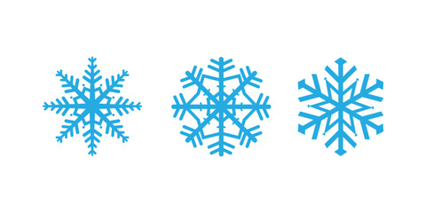  Blue snowflake icon set isolated vector illustration. Minimal Snowflake Icon Set on white background. blue Snowflake Vector Collection. Winter Frost Icons 