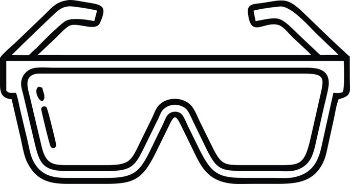 Stylish eyeglasses in outline art for fashion accessories and eyewear design