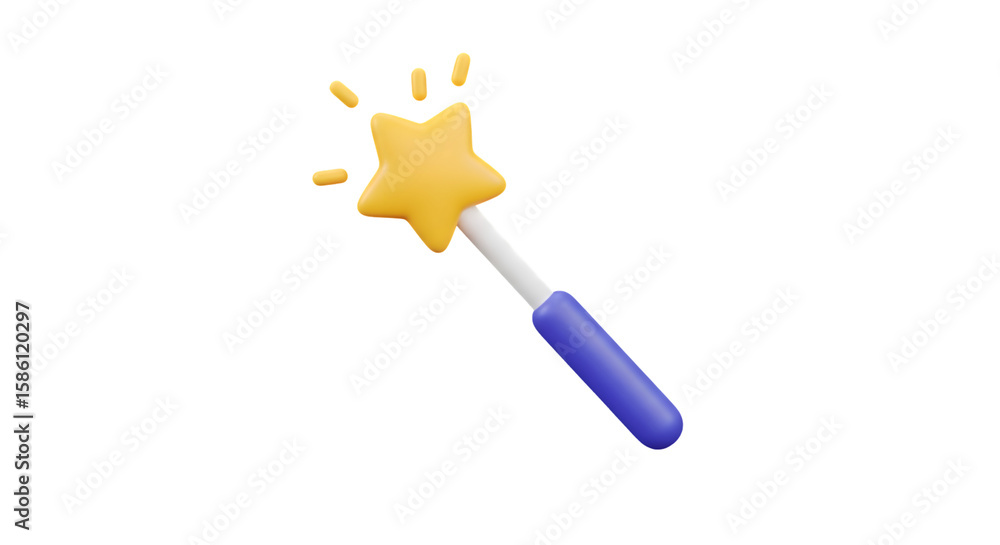 Poster create magical designs with transparent backgrounds using a 3d star wand