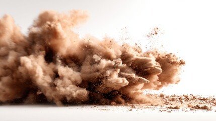 Large Dust Cloud Explosion Debris Dense Particulate Air Pollution Environmental Hazard.