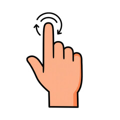 Obraz premium Cartoon hand with rotating gesture isolated on transparent background