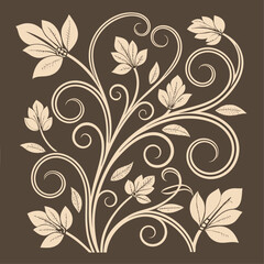 Seamless floral pattern with vintage flower and leaf illustrations, ideal for decorative vector design and nature-inspired wallpaper