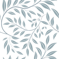 Seamless floral pattern with leaves, a nature-inspired vector design perfect for spring textile decoration or vintage wallpaper