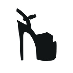 Vector hand drawn sketch doodle pole dance shoe isolated on white background