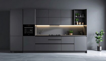 Modern Gray Kitchen Interior