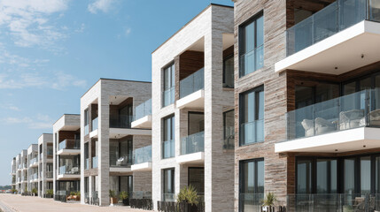 modern architectural facades showcase minimalism with clean lines and geometric shapes