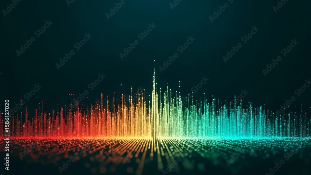 Poster an abstract data visualization shows digital network connections in a futuristic and technological d