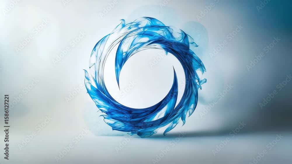 Poster blue abstract swirl design with fluid motion and dynamic artistic blue smoke swirl abstract shape fl