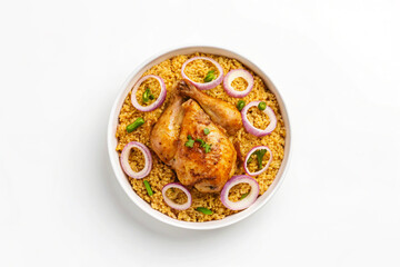 Roasted Chicken Senegalese Yassa Onion Rice Bowl senegalese yassa chicken