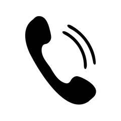 Phone call silhouette vector, Ringing phone icon