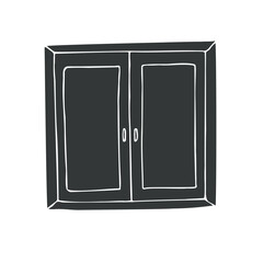 Vector hand drawn sketch doodle window isolated on white background