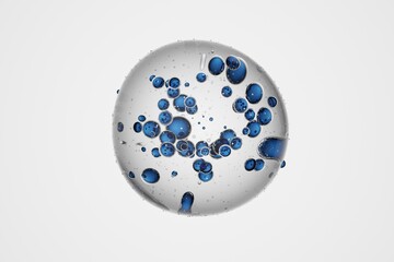 High detail microscopic view of complex cellular structures, abstract molecular arrangement isolated on background, suitable for science, biology, microbiology, chemistry and medical illustrations