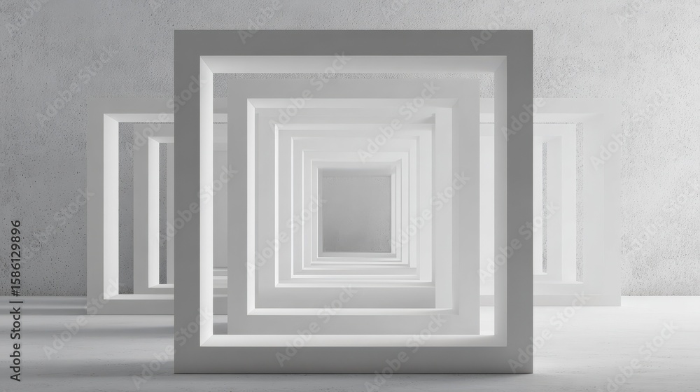 Poster a series of square frames lined up with copy space image