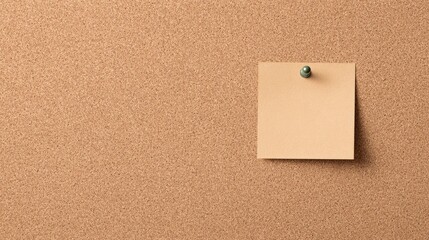 A single note pinned to a corkboard, featuring a textured paper design and subtle shadows for a clean look.
