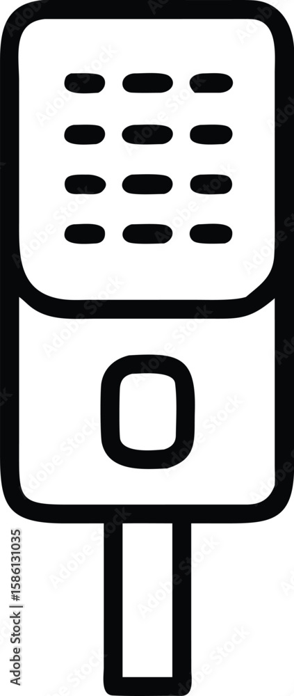 Poster terminal payment with buttons in line art style for web or app