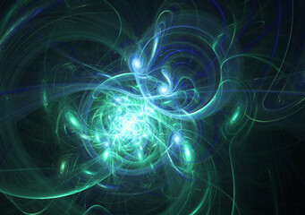 Fractal colored abstract on black background