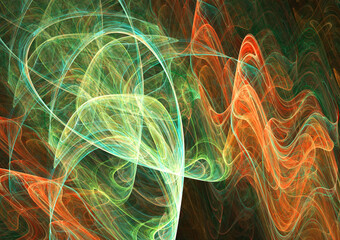 Fractal colored abstract on black background