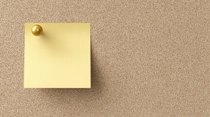 A single note pinned to a corkboard, featuring a textured paper design and subtle shadows for a clean look.
