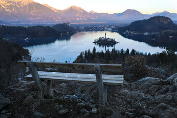 Bench Overlooking Lake Bled