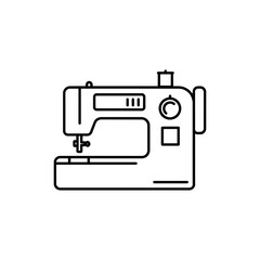 Fototapeta premium Minimalist icon of a sewing machine for home tailoring and crafts
