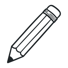 Black and white striped pencil illustration on white background. Hand drawn vector illustration