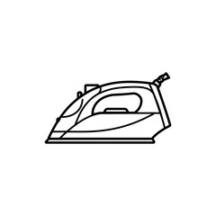 Thin Line Icon of an Electric Iron for Clothes Pressing