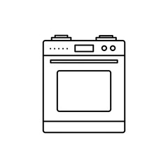 Thin Linear Icon of a Dishwasher for Kitchen Cleaning