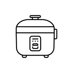 Thin Linear Icon of a Rice Cooker for Efficient Cooking