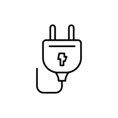 Thin Linear Icon of a Smart Plug for Home Automation