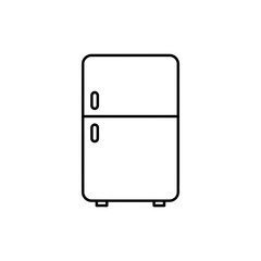 Thin Outline Icon of a Mini Fridge for Compact Storage