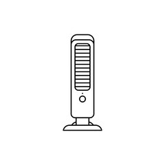 Thin outline icon of a tower fan for home air circulation and cooling