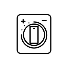 Thin outline icon of a light dimmer switch for brightness control